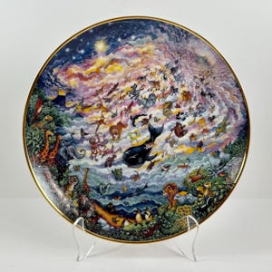 Vintage 1990s The Franklin Mint - Heirloom Recommendation - &quot;In The Beginning&quot; Limited Edition Collectible Porcelain Plate