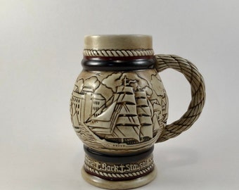Vintage 1982 Ceramarte Avon Mini Beer Stein Mug: Old Time Ships