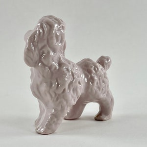 Vintage 1950s Pink Porcelain Poodle Dog Figurine Free Shipping image 4