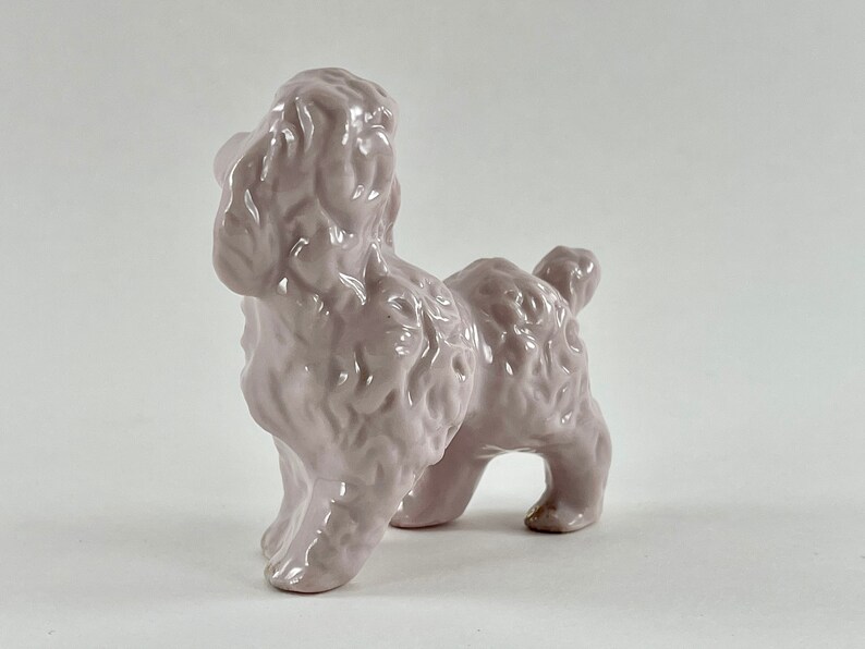 Vintage 1950s Pink Porcelain Poodle Dog Figurine Free Shipping image 4