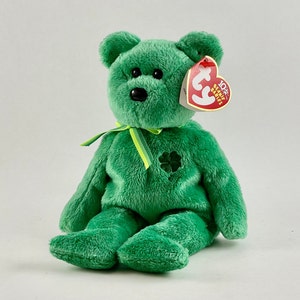 Vintage TY Beanie Baby - Dublin the Bear - Shamrock St Patricks Day