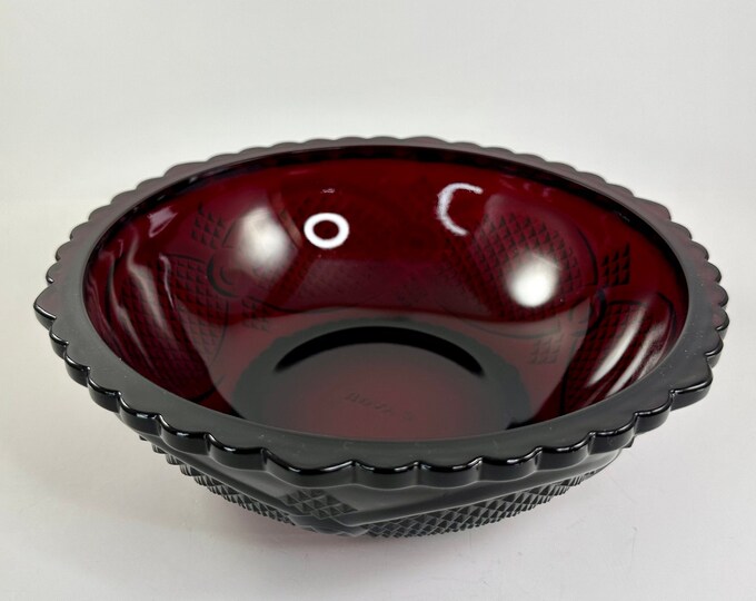 Vintage 1986 Avon the 1876 Cape Cod Collection Ruby Red Serving Bowl ...