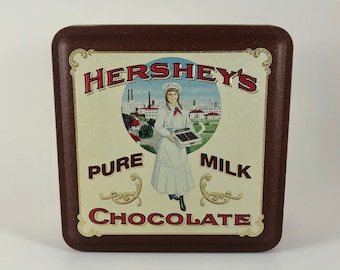 Vintage 1992 Hershey's Girl Chocolate Advertising Tin Canister