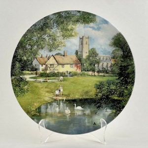 Vintage Royal Doulton Collector Plate: The Village Pond, Constable Series