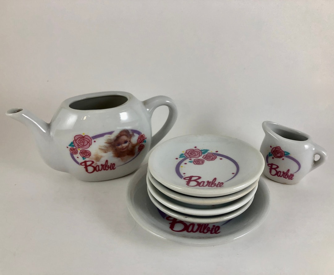Vintage 1990s Lot of Seven 7 Assorted Mattel Barbie China Porcelain Miniature Tea Set Pieces Free Shipping Etsy