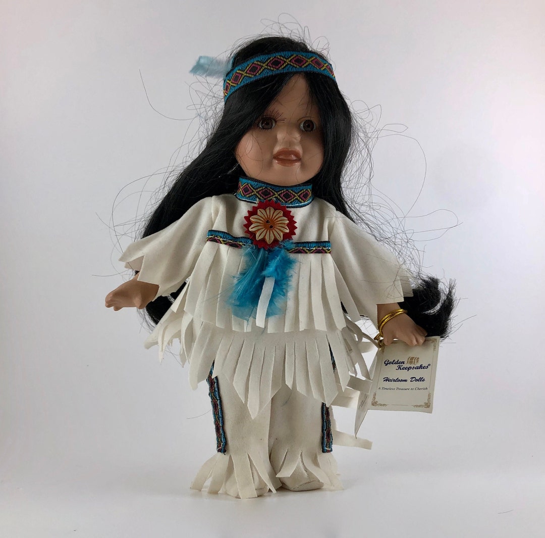 Vintage 1980s Golden Keepsakes Heirloom Dolls Native American Girl Free