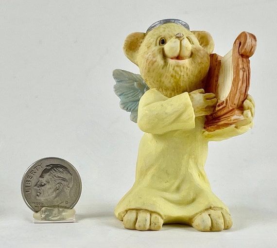 Vintage 1990s Angel Teddy Babies Baby Bear Angel with Harp Free Shipping Etsy