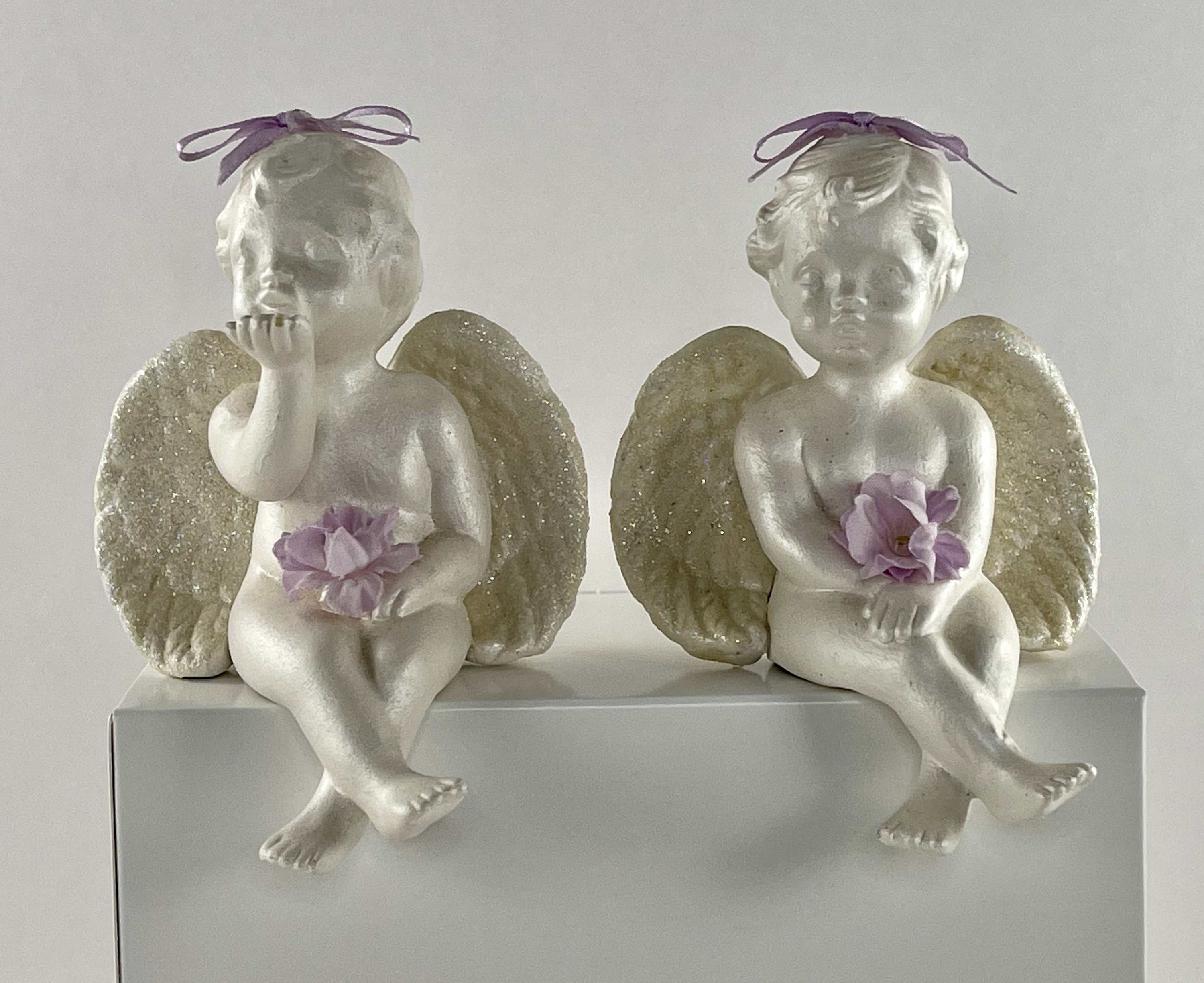 Vintage Hand Painted Angel/Cherub Shelf Sitters Free Etsy