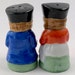 Vintage Collectible 1950s Salt Pepper Shakers With Cork Stoppers Toby