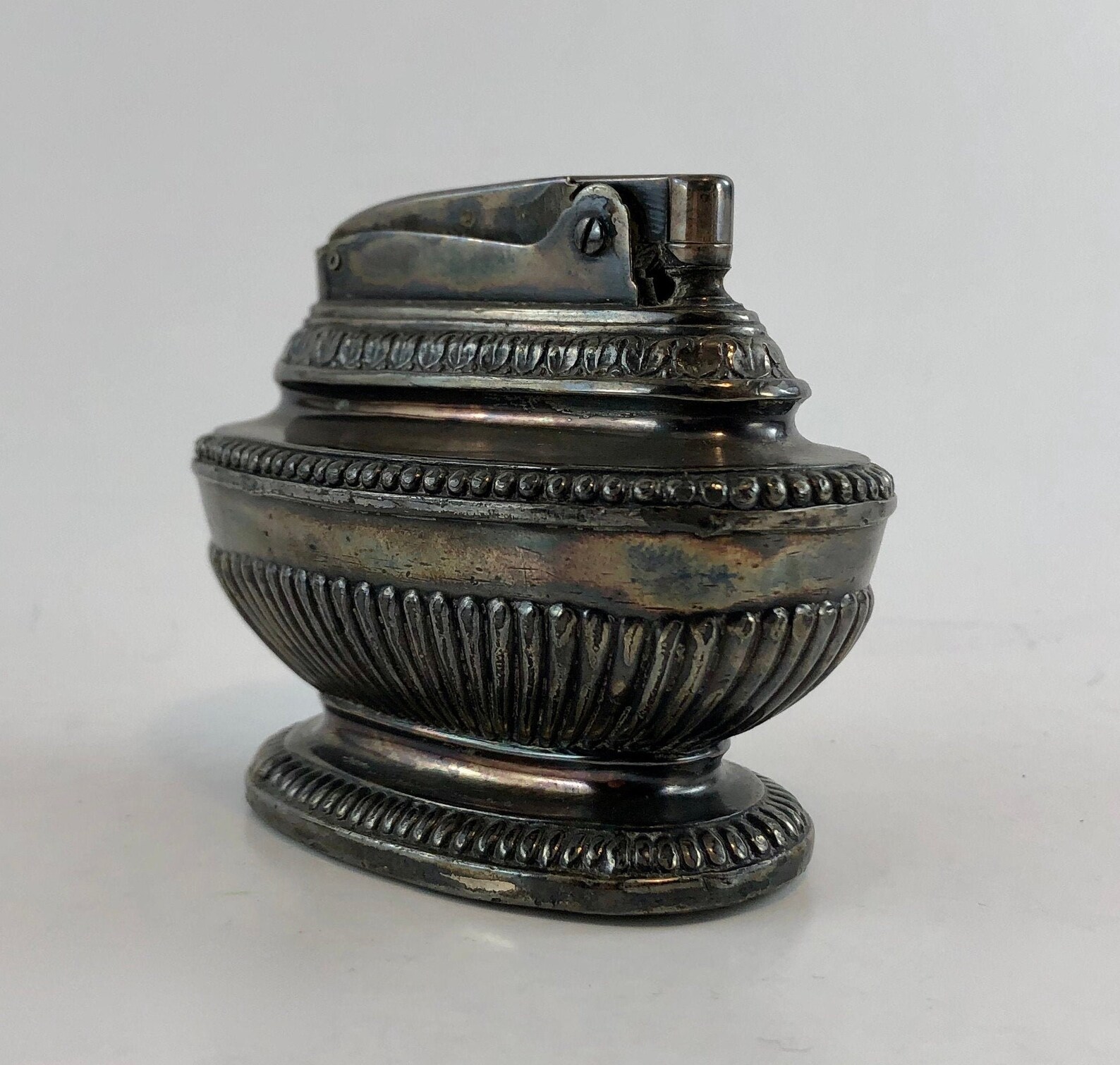 Vintage 1940s Ronson - Queen Anne Silver Plated Table Wick Lighter - Etsy