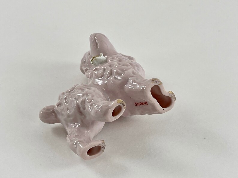 Vintage 1950s Pink Porcelain Poodle Dog Figurine Free Shipping image 7