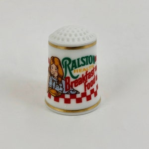 Vintage 1980 Franklin Mint - The Country Store Advertising Thimbles - &quot;Ralston Purina&quot;