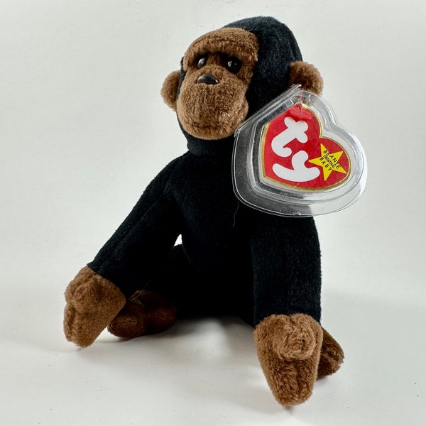 Vintage Copyright 1996 TY Beanie Babies Collection - Congo the Gorilla Style 4160 - 6th Generation Tush Tag/5th Generation Hang Tag