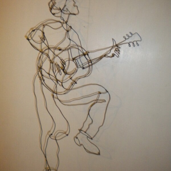 Wire Sculpture Guitar Etsy