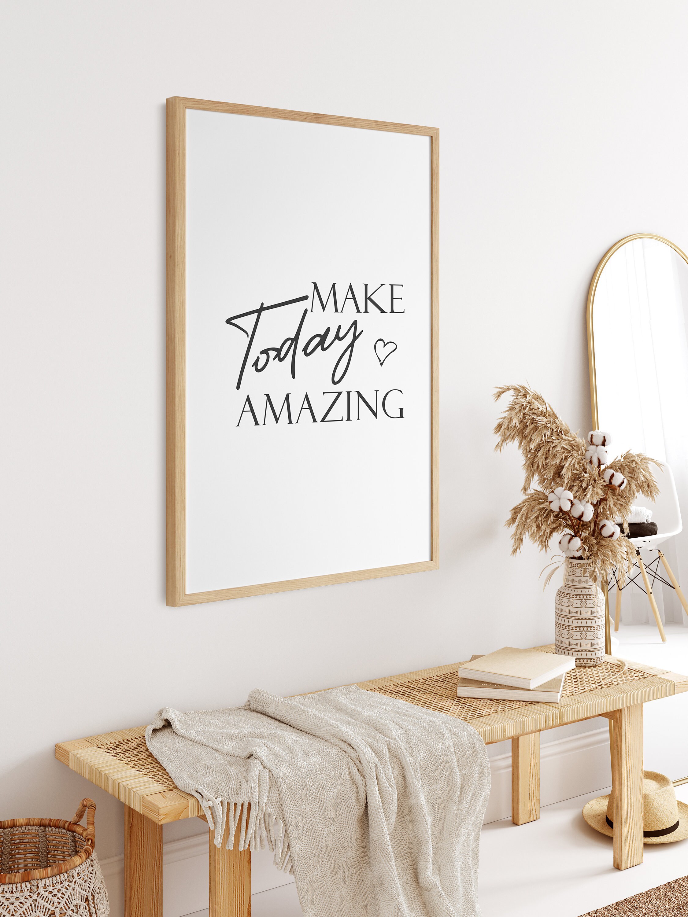 Make Today Amazing Motivational Quote Wall Art, Inspiring Wall Decor ...