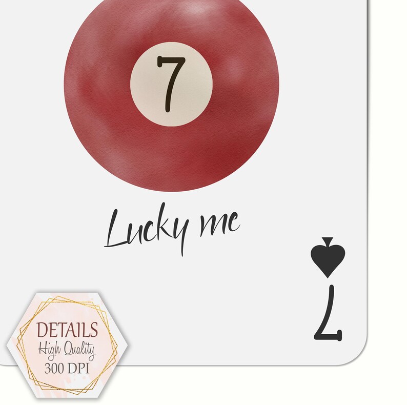 777 Angel Number Print, 7 of Spades Wall Art, Printable Pool Ball