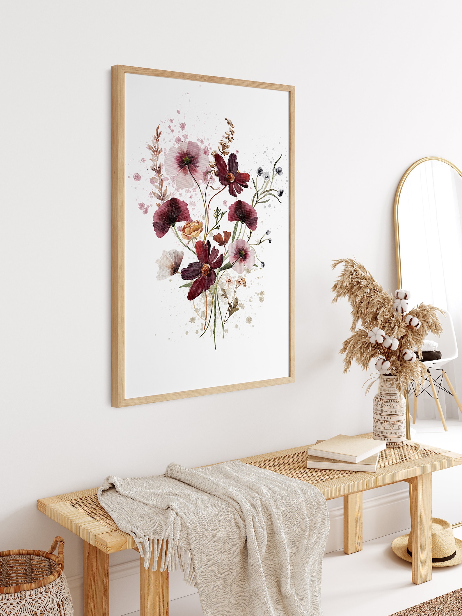 Red Poppy Flower Wall Art, Vintage Watercolor Floral Print, Poppies ...