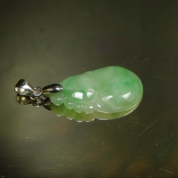 Nephrite Jade Pendant Slide Small Green Jade Gemstone Wrapped in Sterling Silver