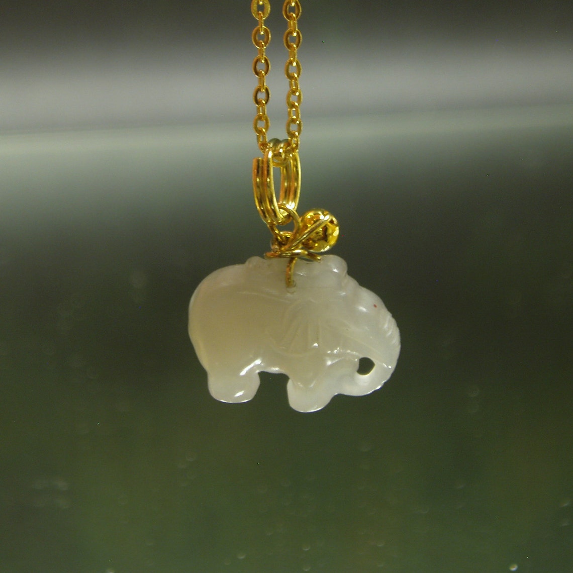 Jade Elephant Pendant/ Carved Natural Gray Jade Elephant/ Etsy