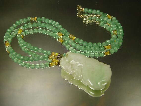 Genuine Jade Necklace Carved High Quality Jade Pendant Statement