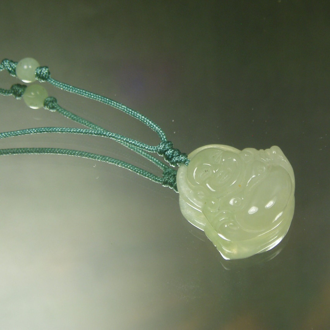 Genuine Jadeite Buddha Pendant/ Carved High Quality Jade Happy - Etsy