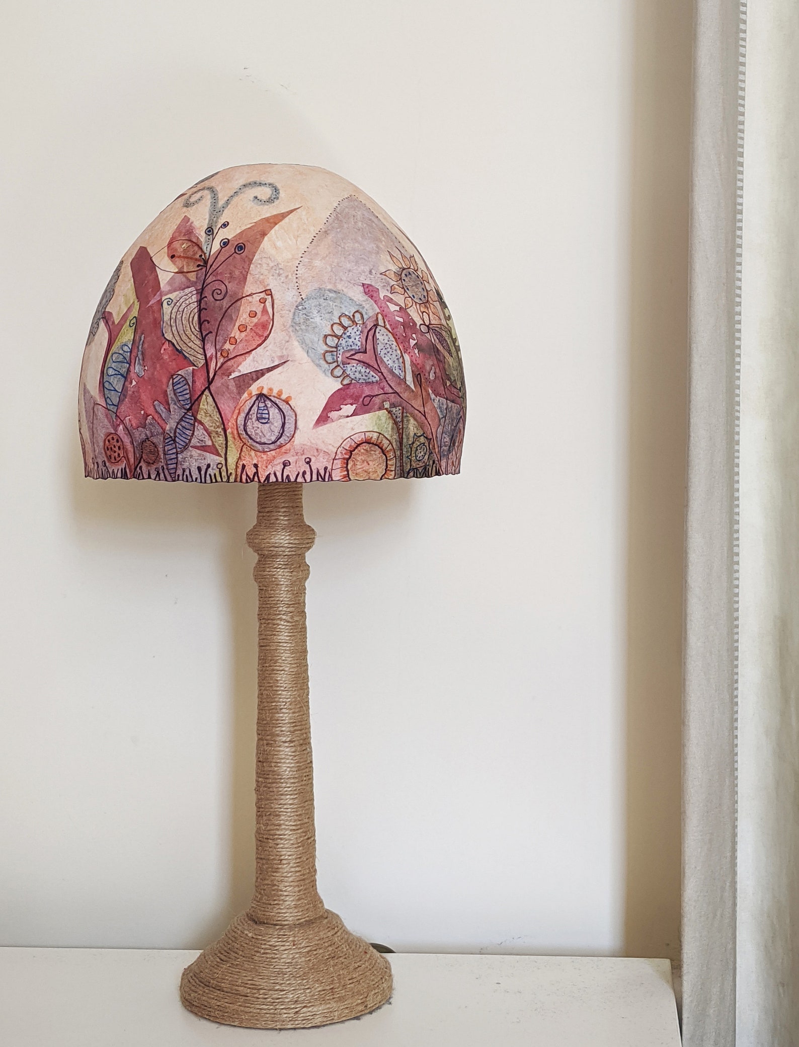 Artistic Paper Mache Lamp Shade Lampshade for Table Lamp Etsy