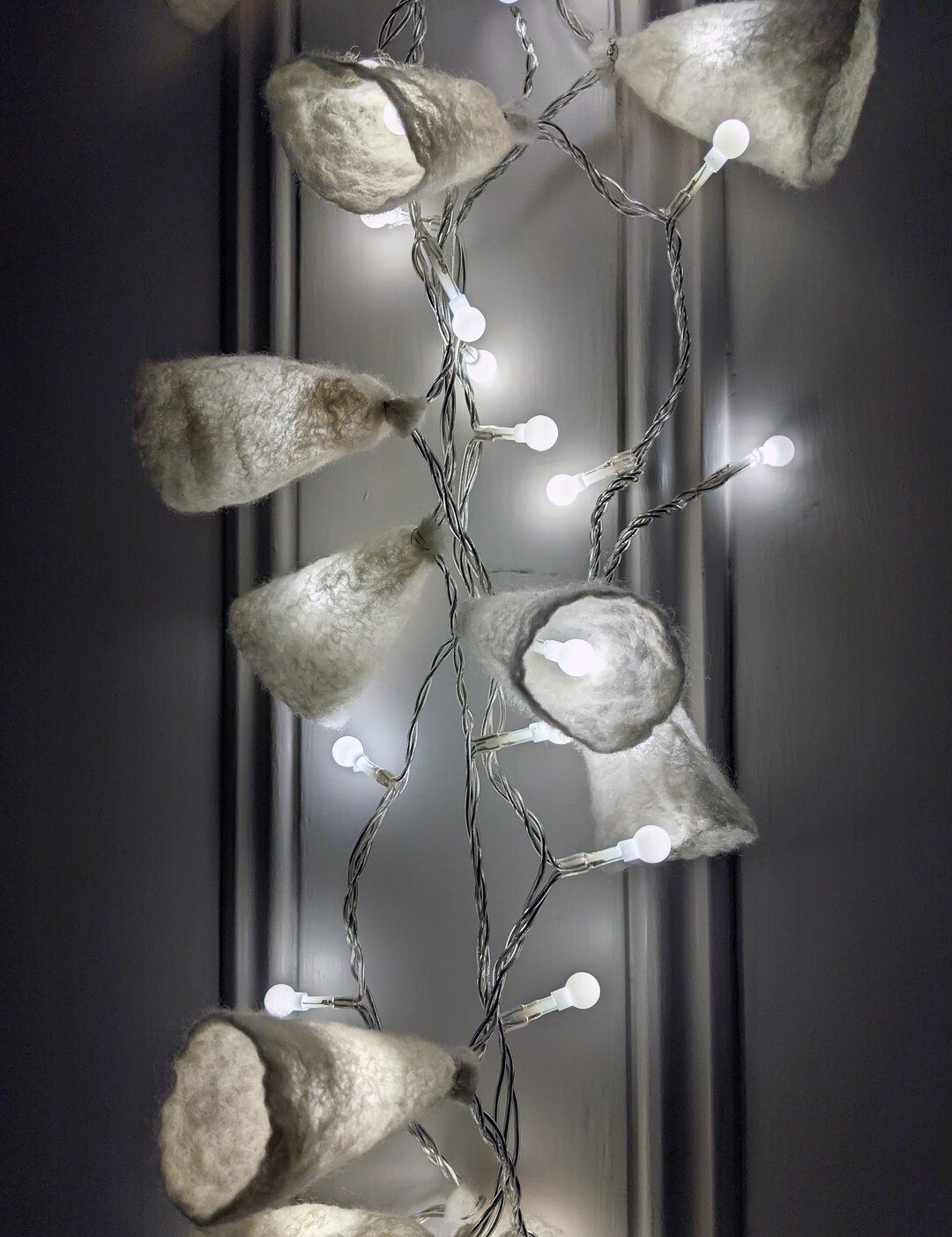 Felted String Lights, Fairy Lights UK Plug in or Battery, Hand Felted