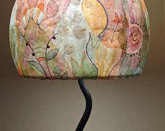 Floral Paper Lampshade: Hand-Painted Abstract Flower Lamp, Creative lampshades