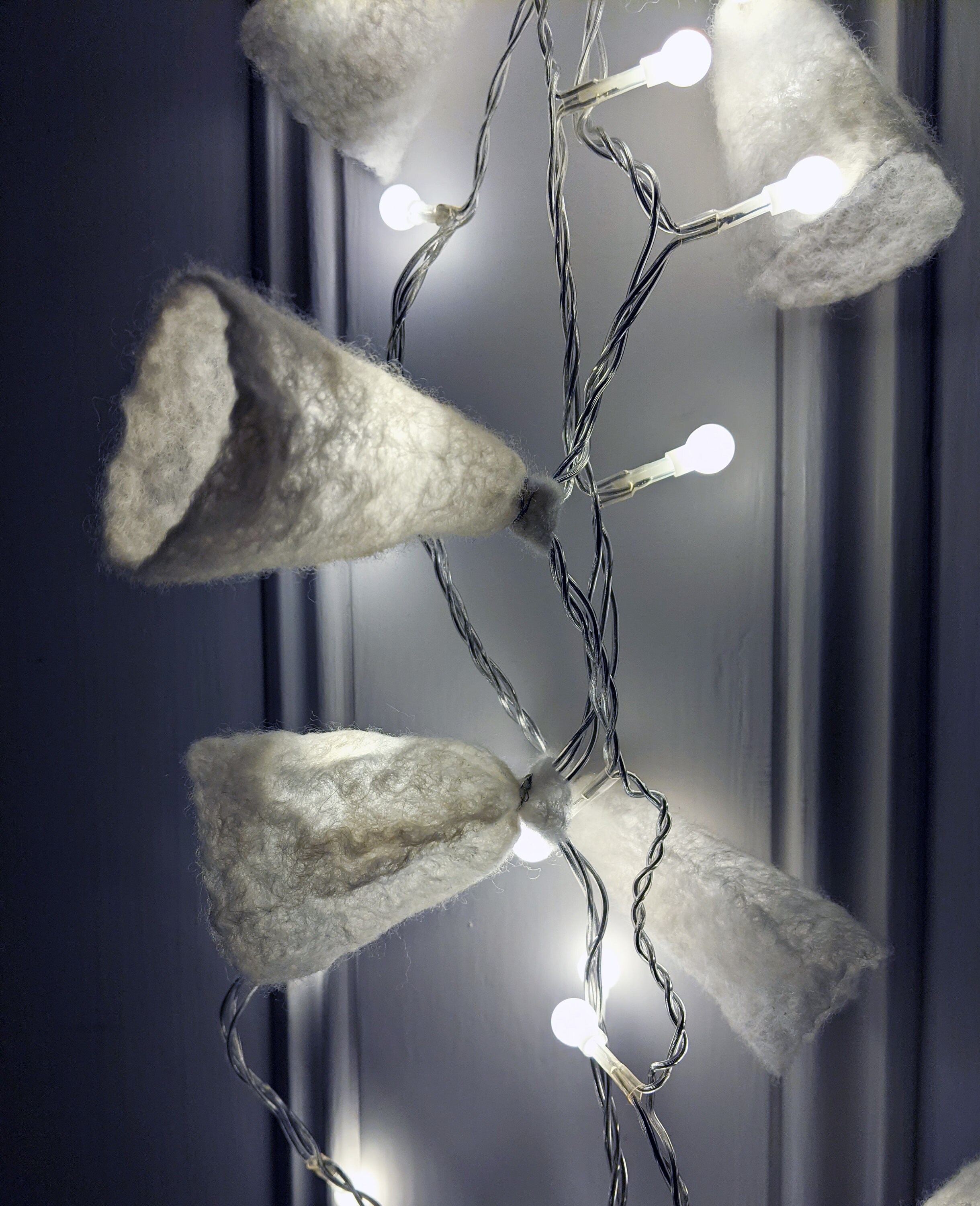 Felted String Lights, Fairy Lights UK Plug in or Battery, Hand Felted