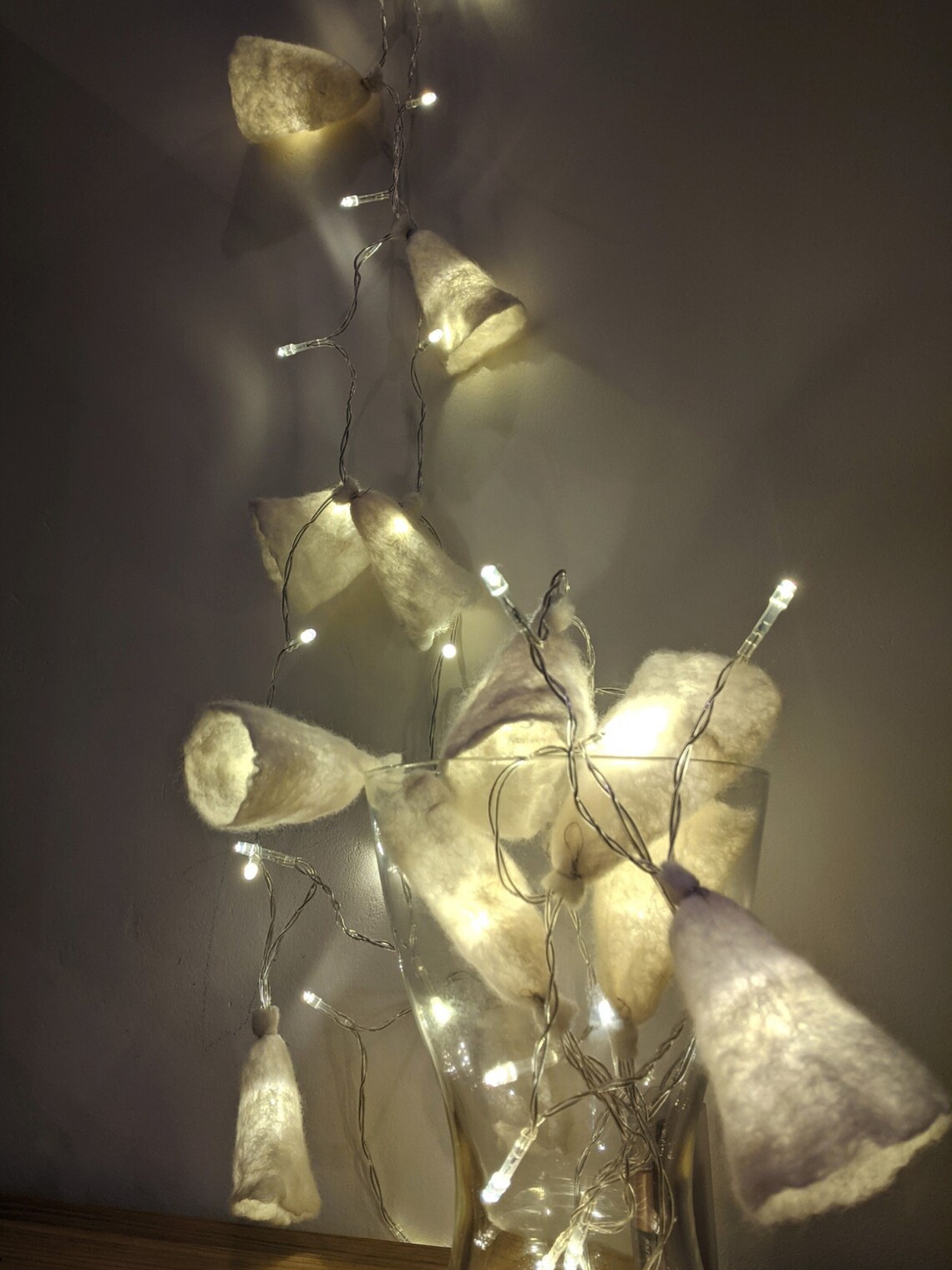 Hand felted fairy lights UK shop decorative lights handmade Etsy