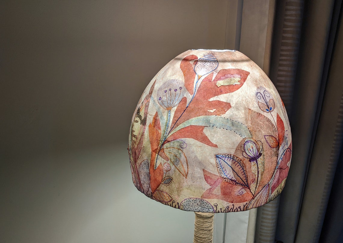 Artistic Paper Mache Lamp Shade Lampshade for Table Lamp Etsy