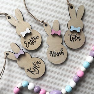 Personalized Easter Basket Tag, Custom  Wood Tag, Easter Gift Tag, Wood Gift Tag