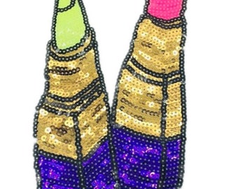 Sequined Lipstick Patch, Patches Sew on Applique Sticker for clothing Bling patch DIY Patch