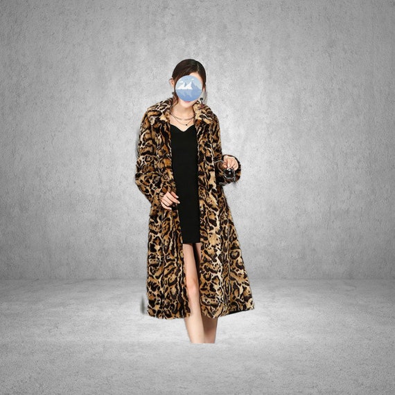 Faux Mink Fur Maxi Leopard Print Coat Faux Mink Fur Maxi Leopard Print Coat, Faux Mink Leopard Fur Coat