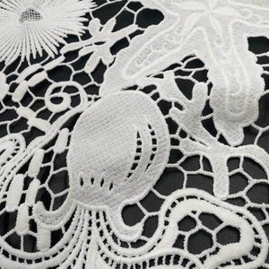 Starfish octopus 3D lace trim,sequined lace trim, crochet lace trim, bridal lace trim 1 yard , NM412 image 4