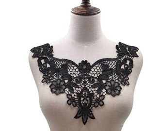 Lace Collar Applique, Floral Applique, Embrodiered  Aplique, Vintage Style Collar, decorative Neck Line Applique,NG224