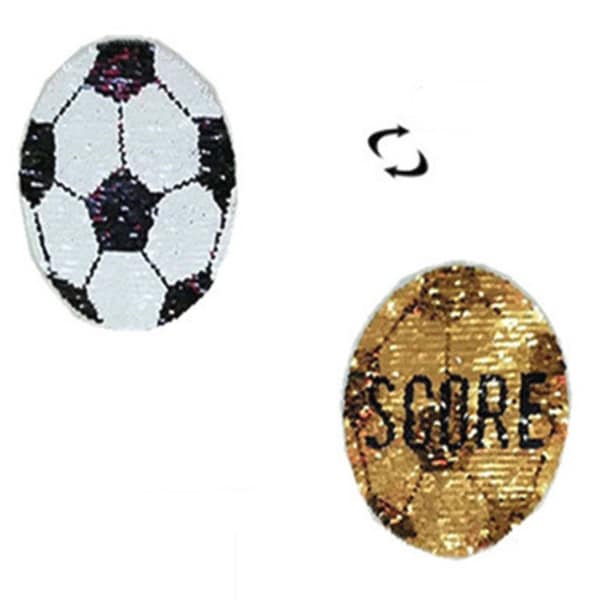 Flip Sequined The Soccer Ball Patch, Sew on Applique Sticker for clothing Bling patch diy craft patch for Jackets Jeans Clothing