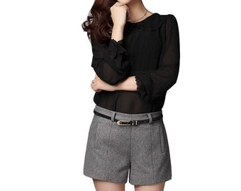 Fashion chic wool shorts