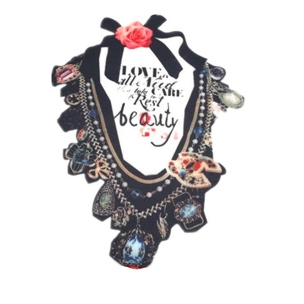 The Jewel Love Patches , Iron on Applique Sticker for clothing decoration DIY Patch
