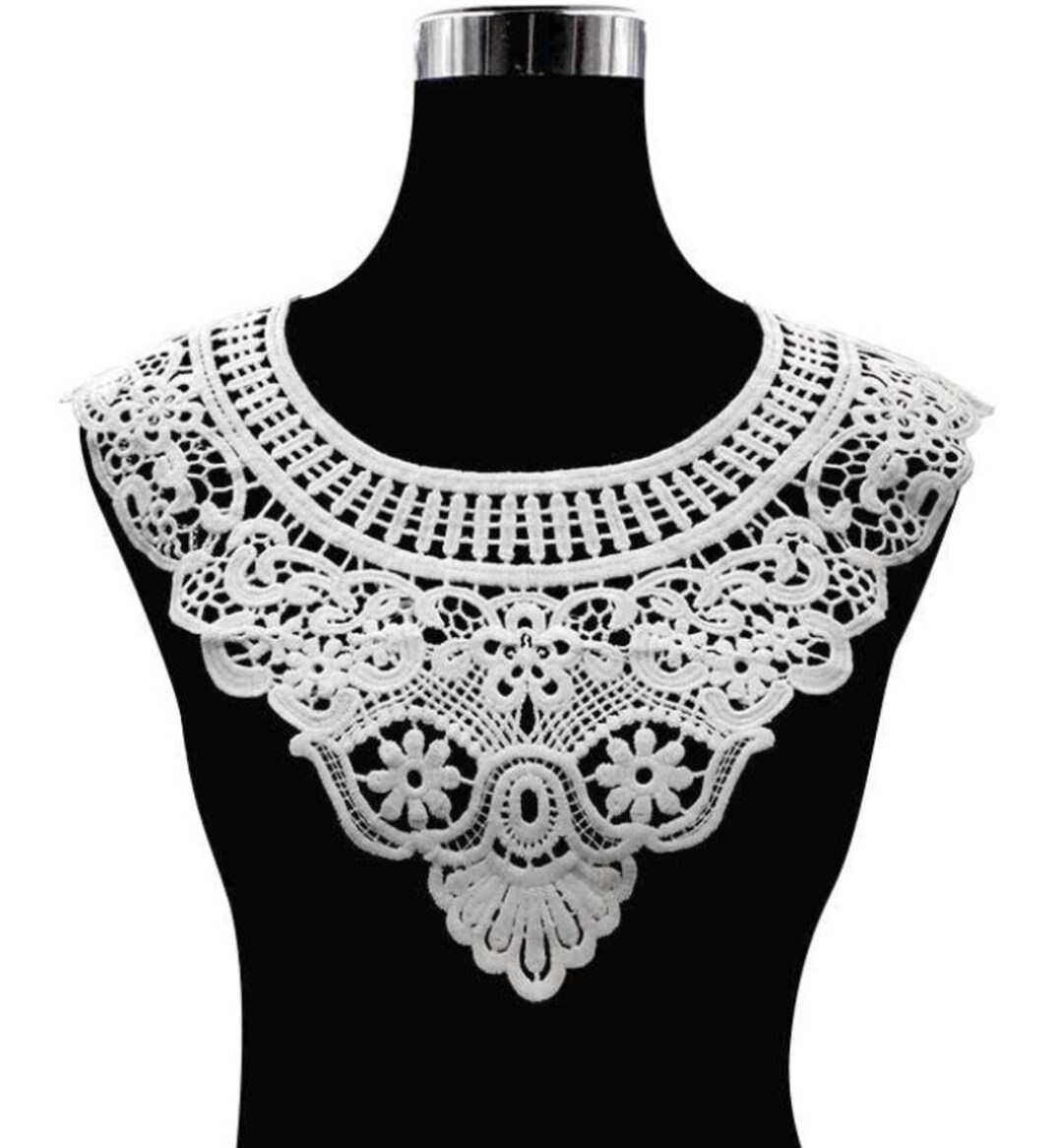 Lace Collar Applique, Floral Applique, Embrodiered Aplique, Bridal