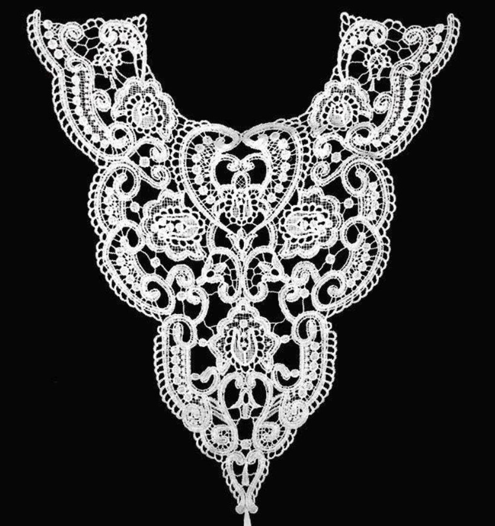 Lace Collar Applique Floral Applique Embrodiered Aplique Etsy