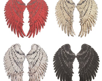 Sequined Feather Wing Patch, Iron on Patches Sew on Applique Sticker for clothing Bling Patch