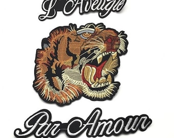Embroidery Par Amour The Tiger Patch Sew on Applique Sticker for clothing Bling patch DIY Patch