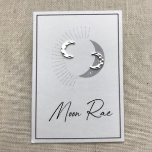 Tiny Hammered Crescent Moon Stud Earrings in Sterling Silver. Basic Shape Earring Set. Boho Jewelry. Minimalist Earrings.