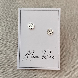 Small Sterling Silver 6mm Hammered Circle Dot Stud Earrings. Sterling Silver Posts. Geometric Studs. Basic Shape. Minimalist Jewelry