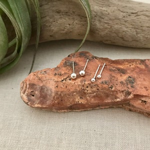 Two Pairs of Tiny Simple Ball Stud Earrings in Sterling Silver. Sterling Silver Posts. Sterling Silver Circle Earrings. Minimalist Jewelry.