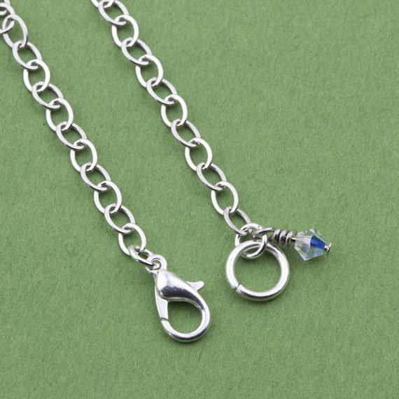 Bracelet Chain; Rhodium Finish Cable Link Lobster Clasp