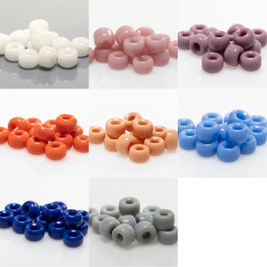 Böhmische Glasperlen Krähe Pony Perlen 9 x 6 mm; Lochgröße 3,5 mm 30 Stück