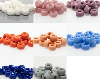 Czech Glass Crow Beads Pony Beads 9x6mm; Hole Size 3.5mm 30 pieces