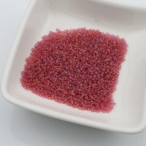 Vintage French Seed Bead 13/0 Transparent Dark Rose 15g 10807007
